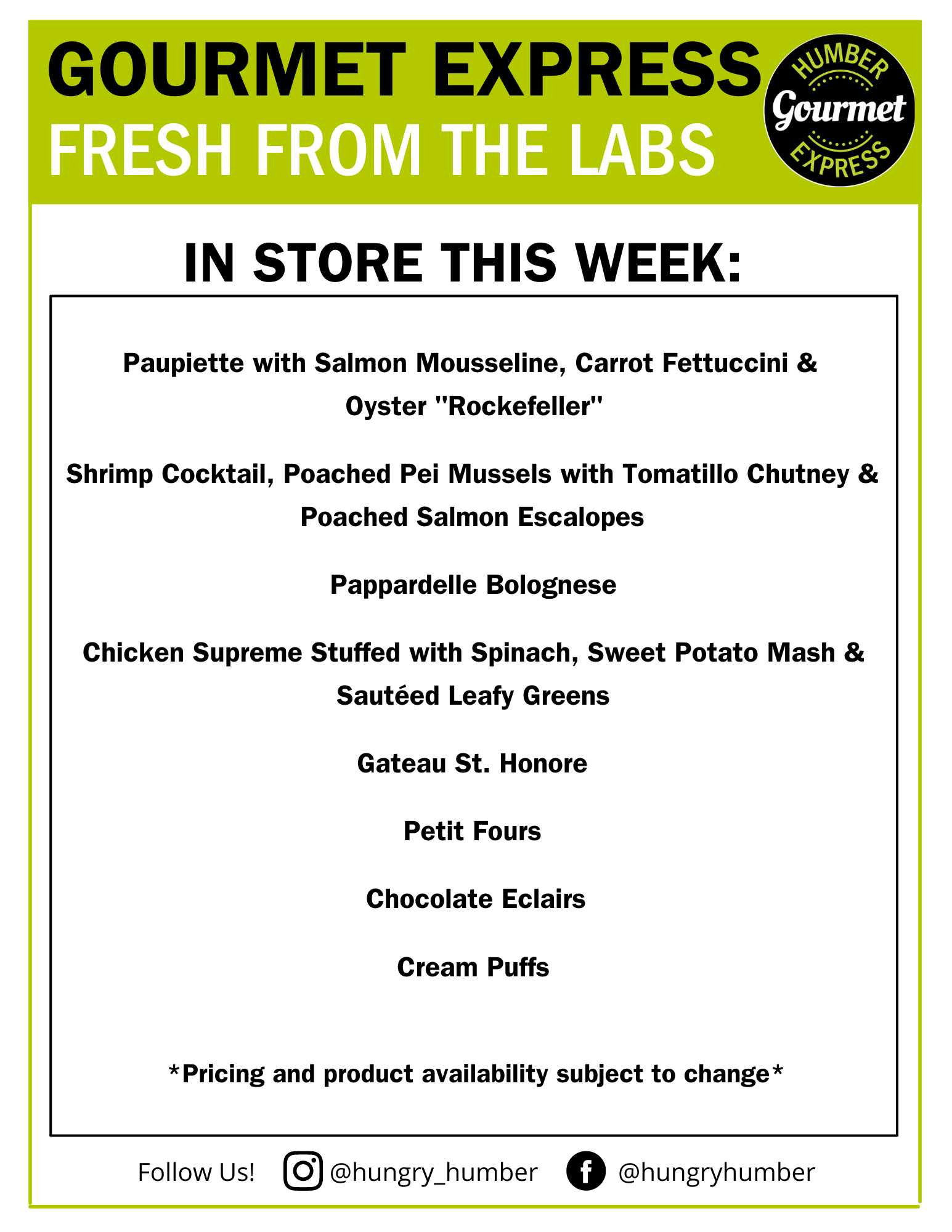 This Week in Gourmet Express Humber Communiqué